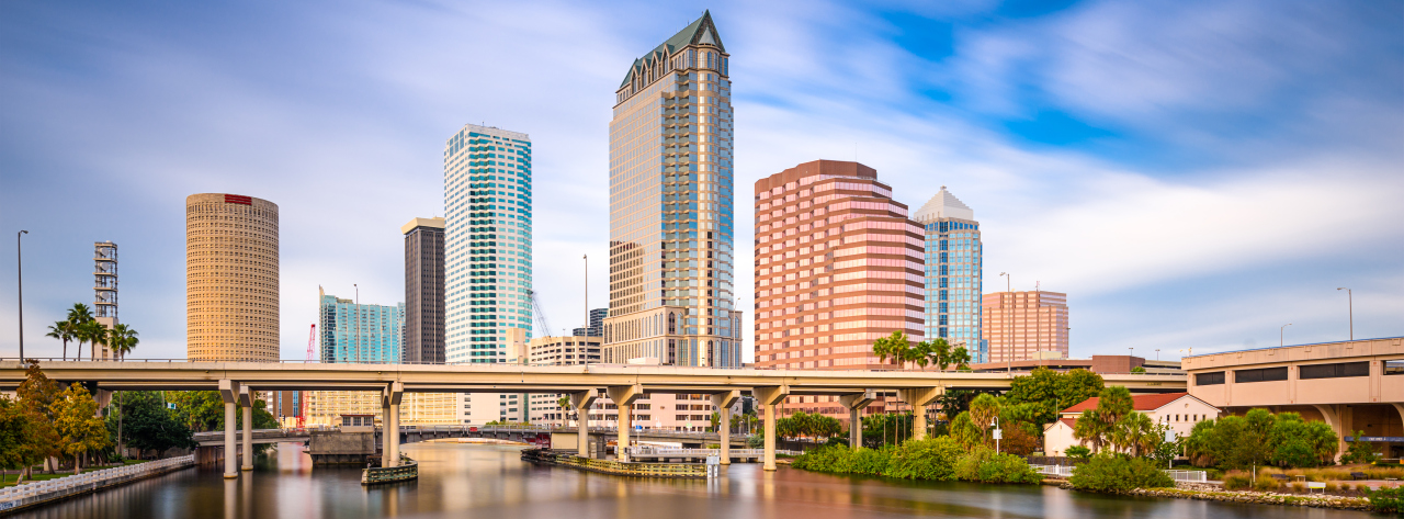 Tampa, FLorida, USA downtown city skyline on the Hillsborough Ri